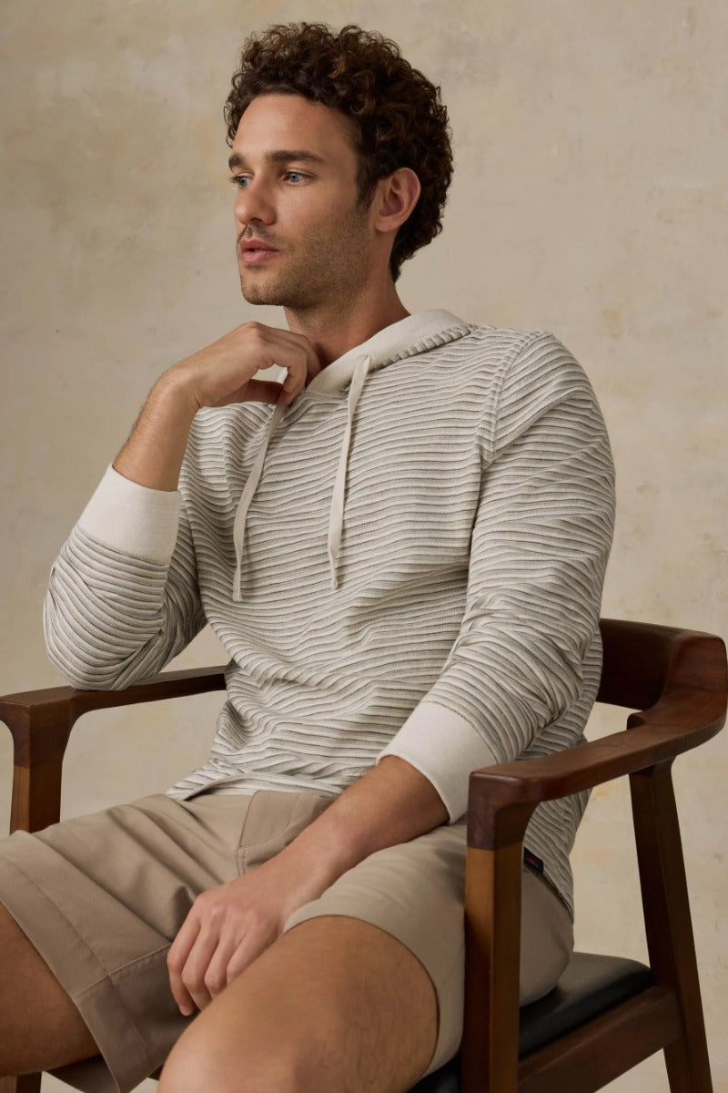 Faherty Brand Sunwashed Organic Hoodie - Cedar Falls Stripe