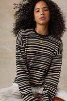 Faherty Brand Throwback Studio Crew - Coastal Coal Stripe