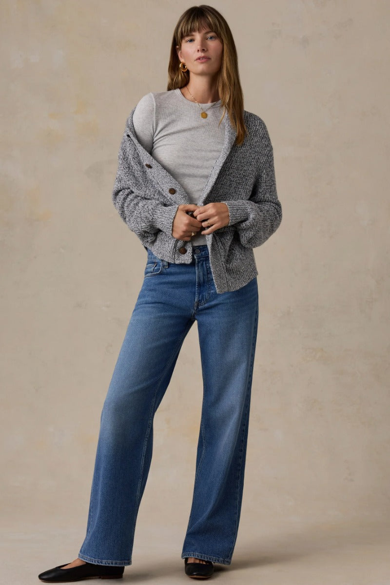 Faherty Brand Featherweight Freestyle Layering Crew - Light Grey Heather