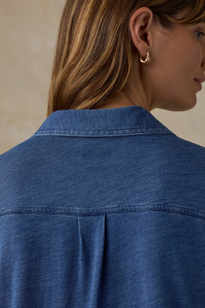 Faherty Brand Sunwashed Knit Shirt - Medium Indigo Wash