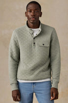 Faherty Brand Epic Quilted Fleece Pullover - Pine Rock Heather