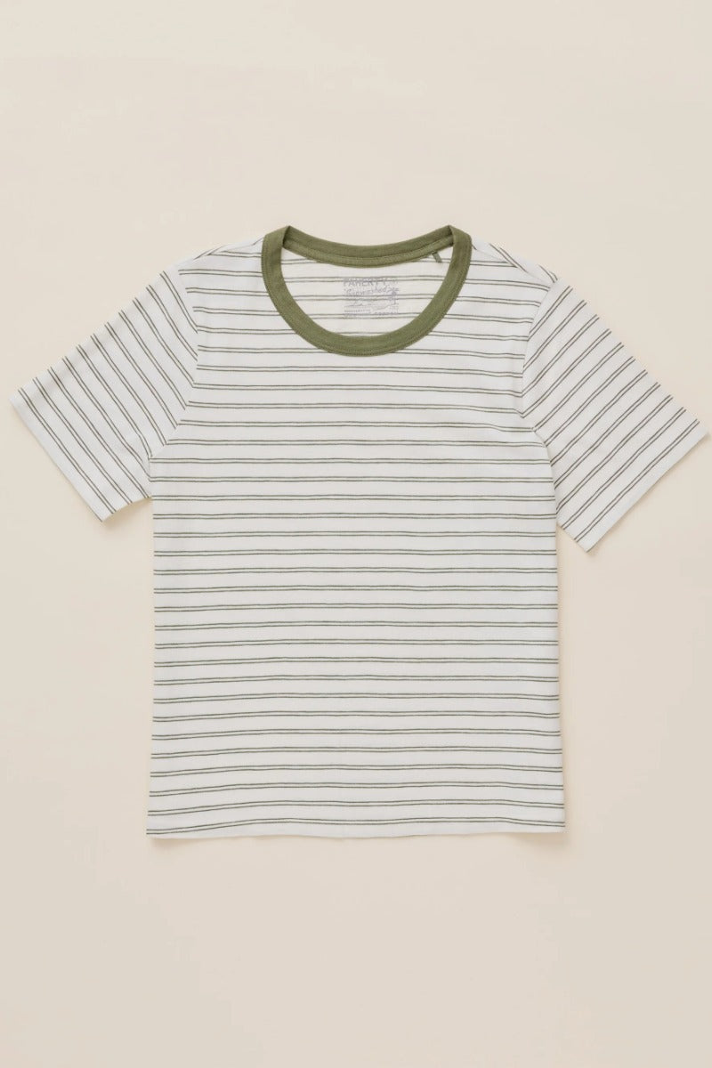 Faherty Brand Sunwashed Regenerative Tee - Four Leaf Clover Mini Stripe