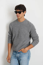 Alex Mill Jordan Sweater in Washed Cashmere - Marled Heather Grey