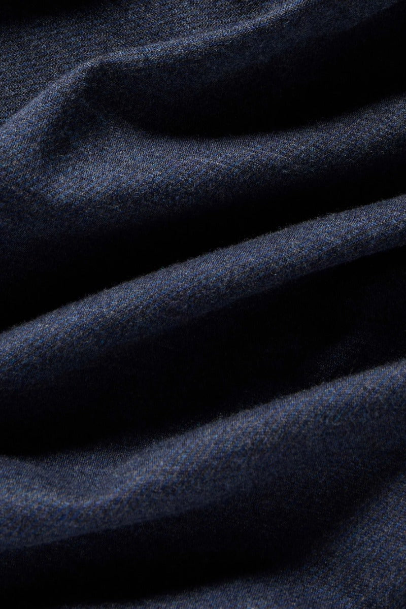 Faherty Brand Coastline Knit Shirt in Ocean Heather Twill