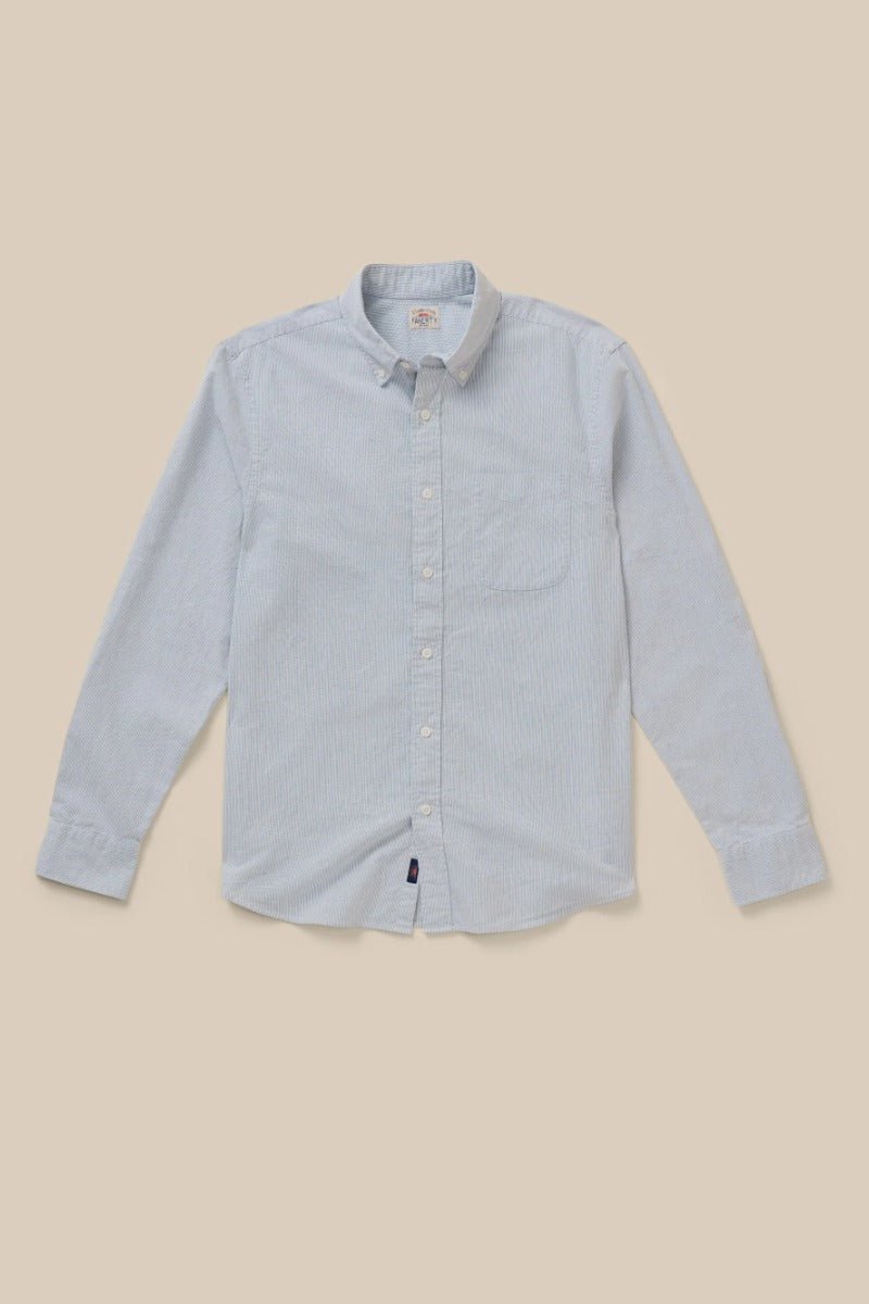 Faherty Brand Laundered Oxford Shirt - Classic Blue Stripe