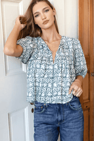 Puff Isla Top in Etoile Vine Forest - Emerson Fry - Archery Close