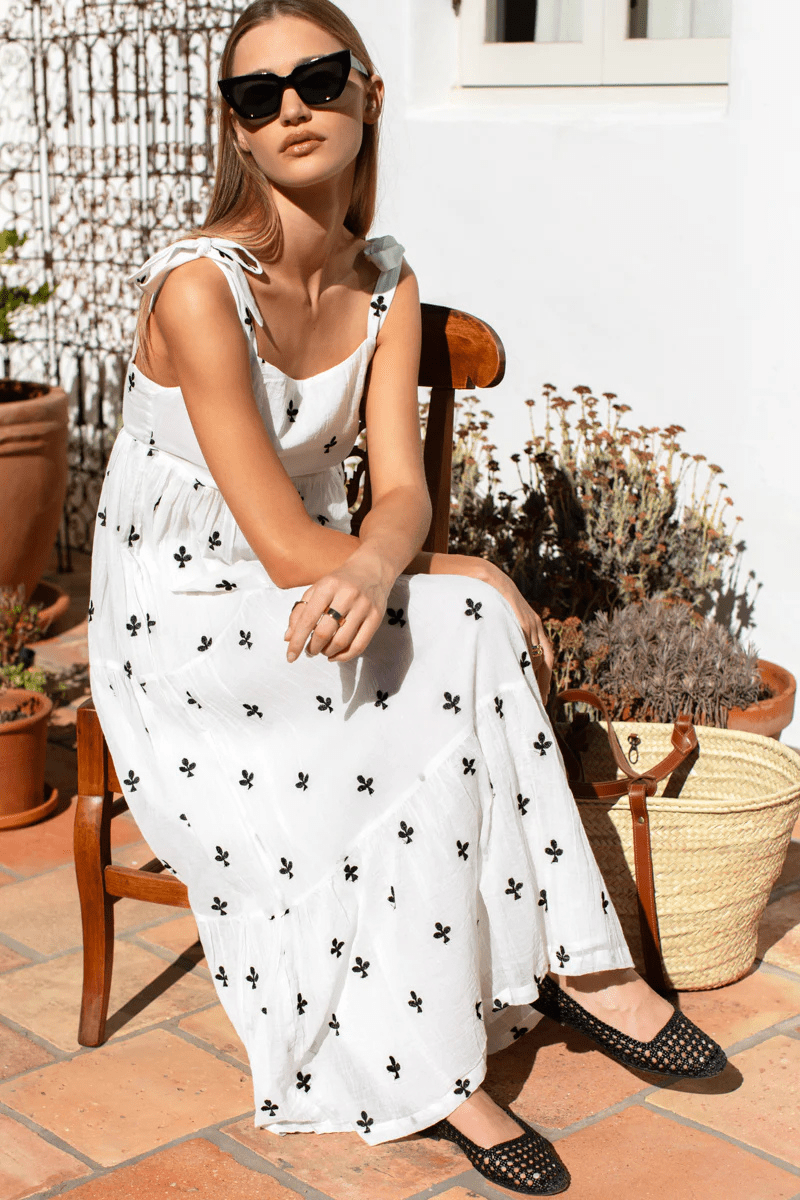 Sara Tier Dress in Embroidered Clover - Emerson Fry - Archery Close