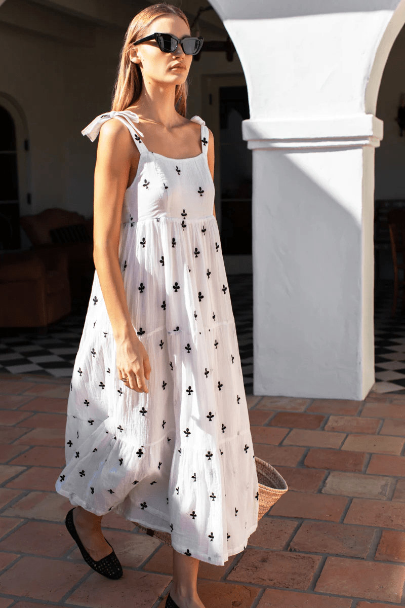 Sara Tier Dress in Embroidered Clover - Emerson Fry - Archery Close