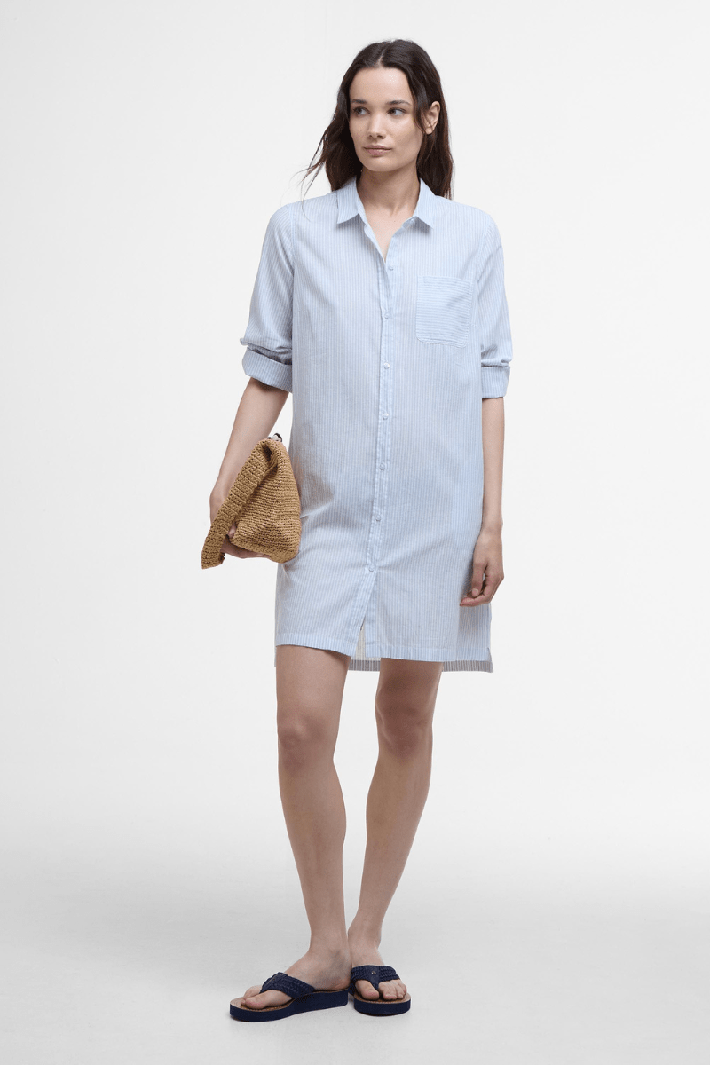 Seaglow Shirt Dress in Chambray - Barbour - Archery Close
