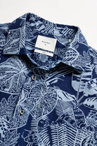 Short Sleeve Indigo Botanical Treme Block Shirt - Billy Reid - Archery Close