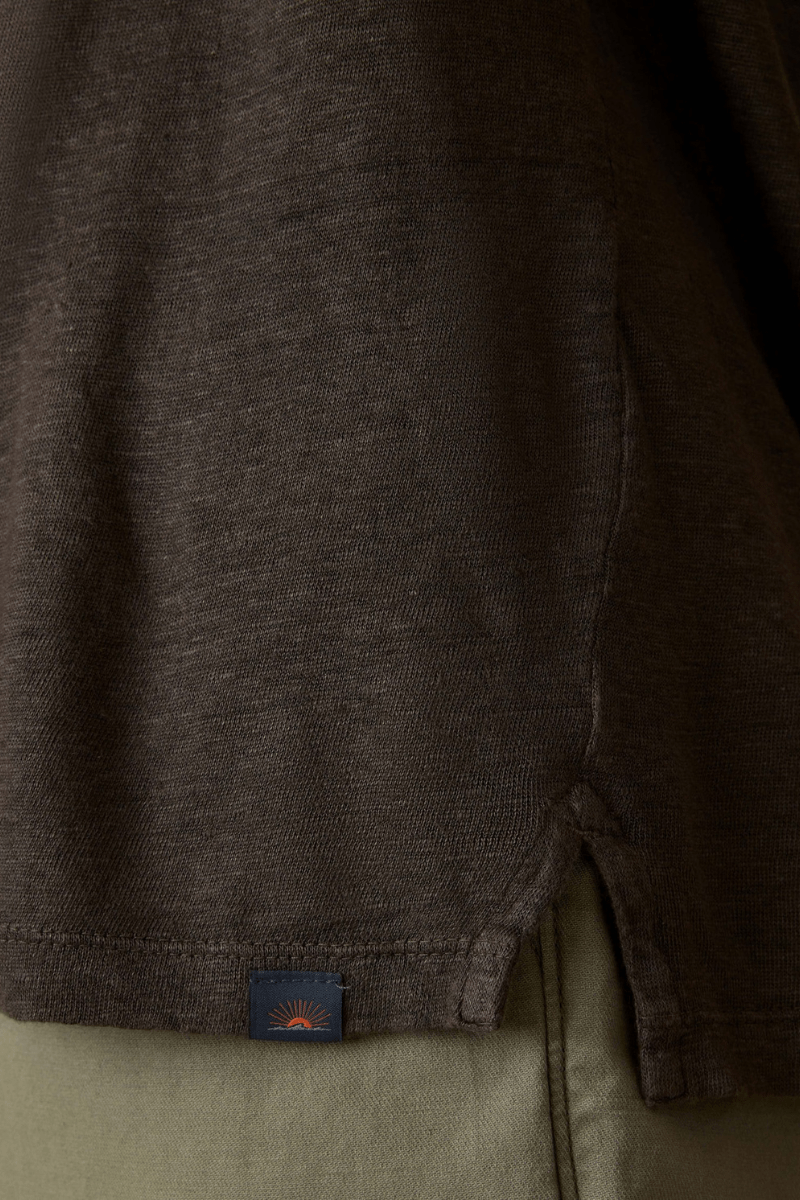 Short Sleeve Linen Polo - Faherty Brand - Archery Close