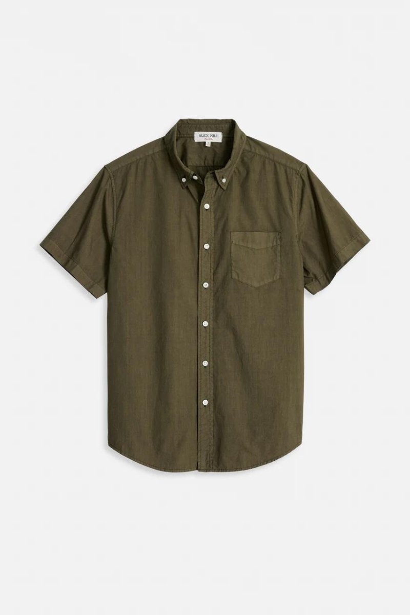 Short Sleeve Mill Shirt in Paper Poplin - Alex Mill - Archery Close