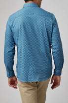 Slate Blue Painted Dot Print Shirt - Stone Rose - Archery Close