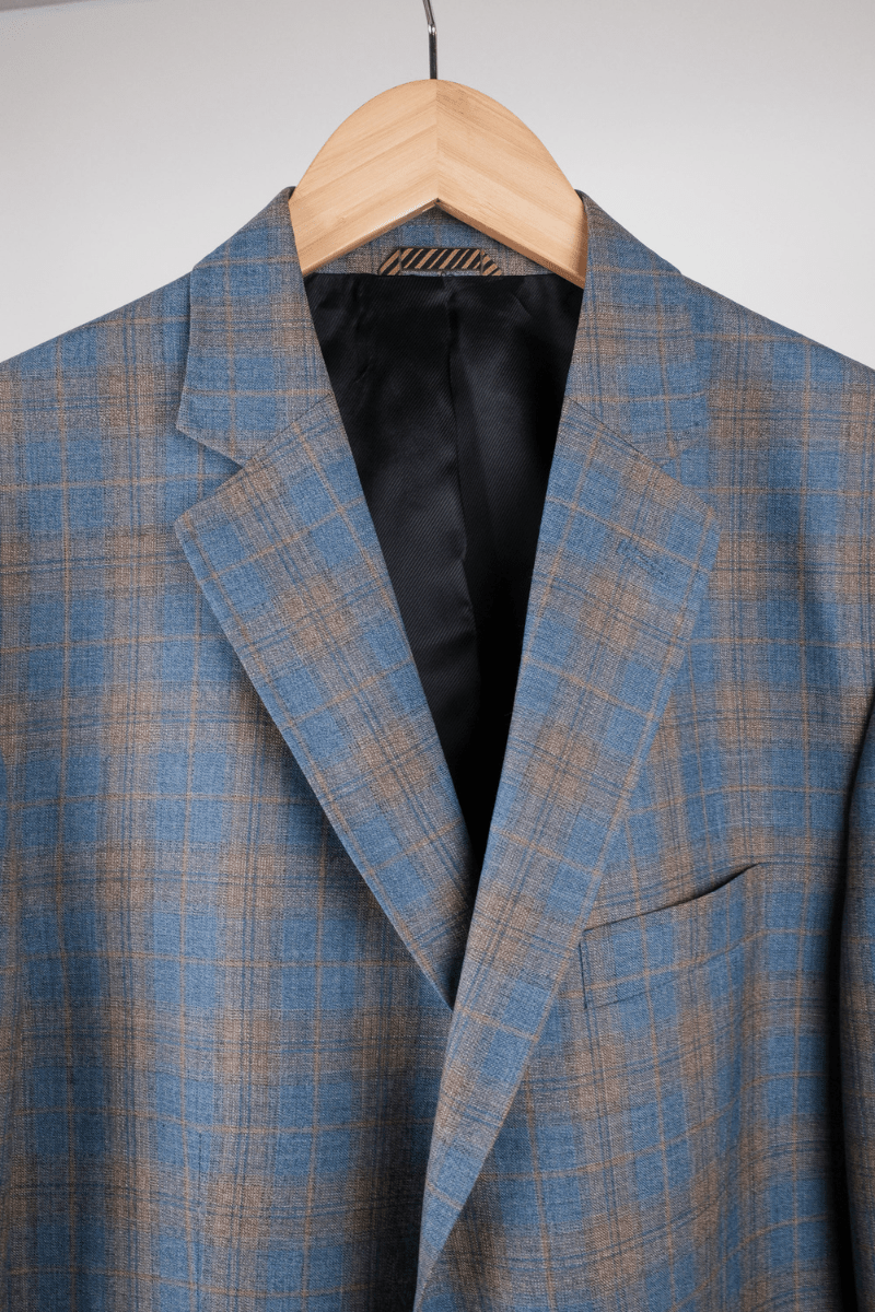 Sport Coat in Blue/Tan - Billy Reid - Archery Close