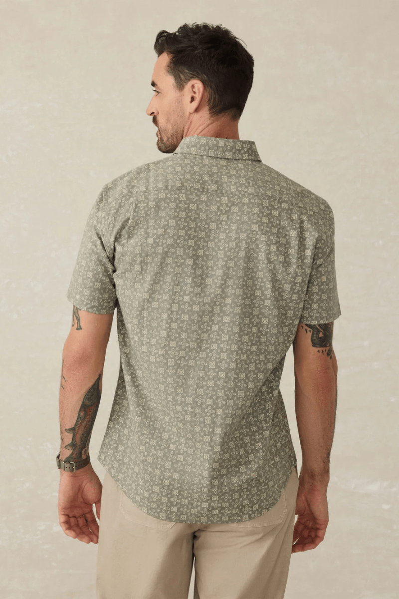 SS Breeze Shirt - Sundried Sage Emblem - Faherty Brand - Archery Close