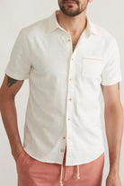 SS Classic Stretch Selvedge Shirt - Natural - Marine Layer - Archery Close