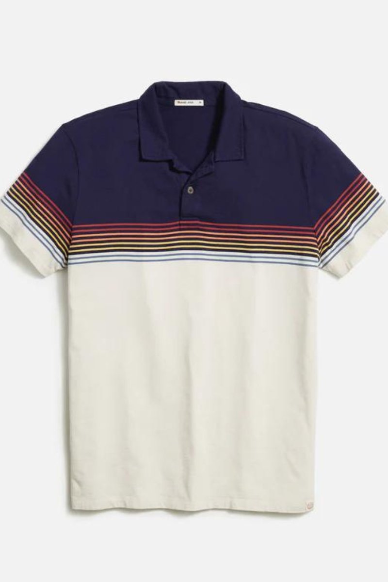 SS Engineered Stripe Polo - Marine Layer - Archery Close