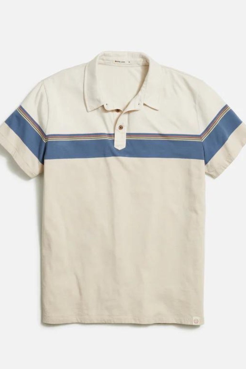 SS Engineered Stripe Polo - Marine Layer - Archery Close