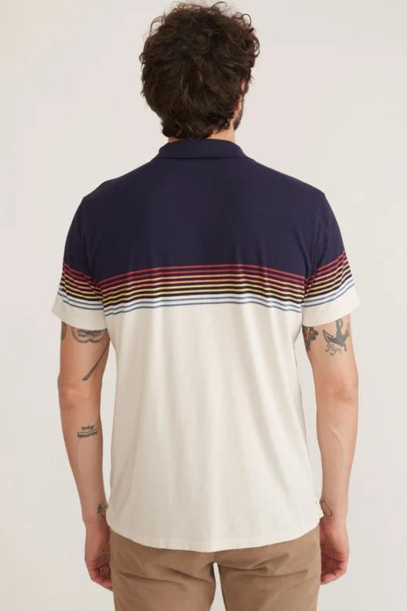 SS Engineered Stripe Polo - Marine Layer - Archery Close