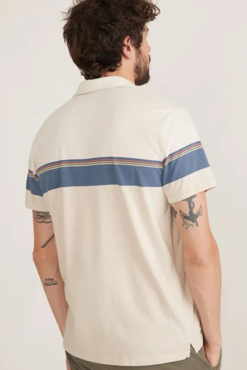 SS Engineered Stripe Polo - Marine Layer - Archery Close