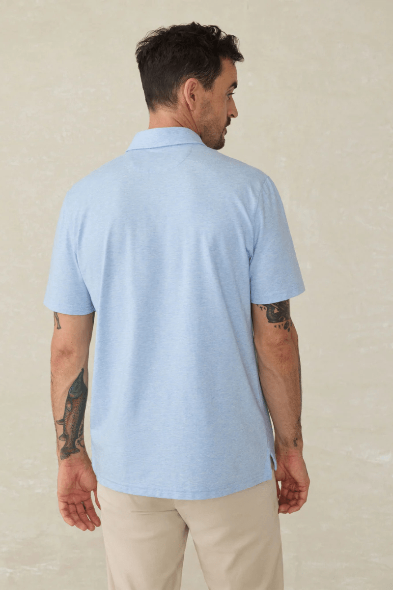 SS Movement Polo in Cardiff Blue Heather - Faherty Brand - Archery Close