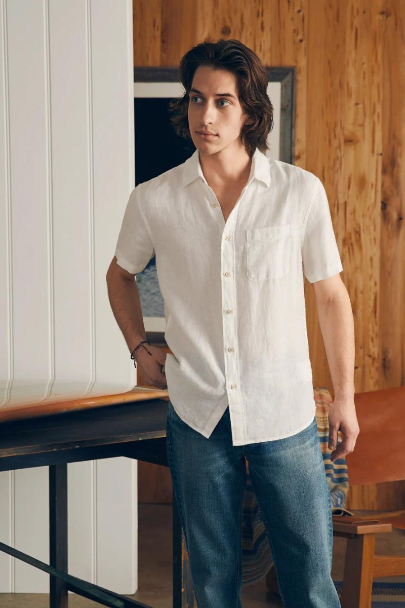 SS Palma Linen Shirt - Faherty Brand - Archery Close