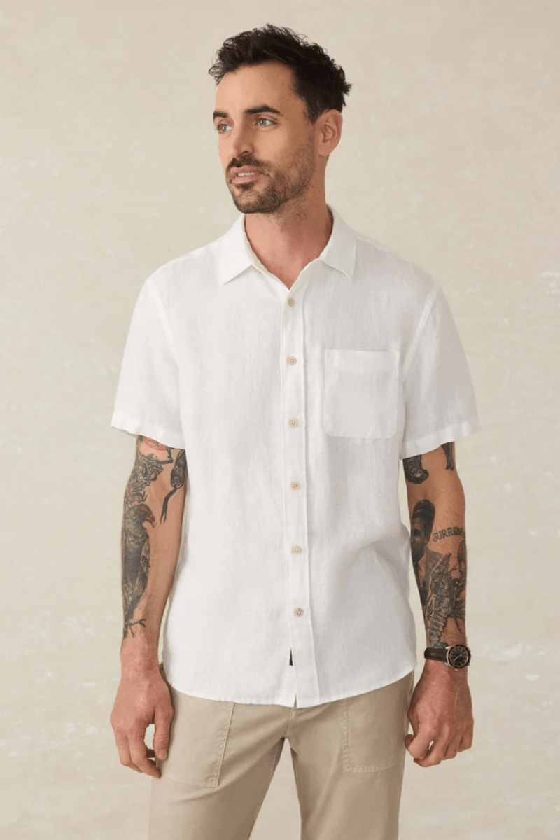 SS Palma Linen Shirt - Faherty Brand - Archery Close