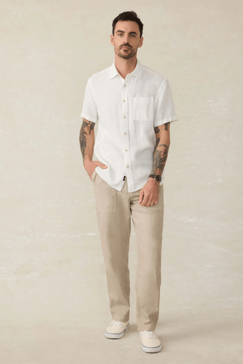 SS Palma Linen Shirt - Faherty Brand - Archery Close