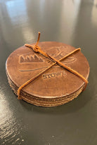 Stowe Leather Coasters - Whiskey Leatherworks - Archery Close