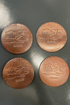 Stowe Leather Coasters - Whiskey Leatherworks - Archery Close