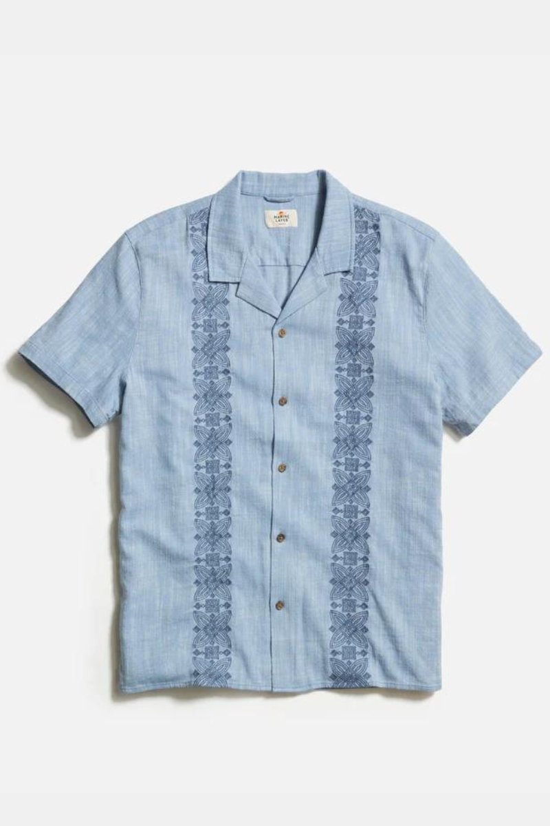 Stretch Selvage Embroidered Resort Shirt - Marine Layer - Archery Close