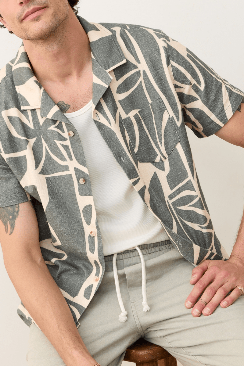 Stretch Selvage Resort Shirt - Marine Layer - Archery Close