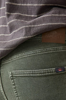 Stretch Terry 5 Pocket - Fall Olive - Faherty Brand - Archery Close