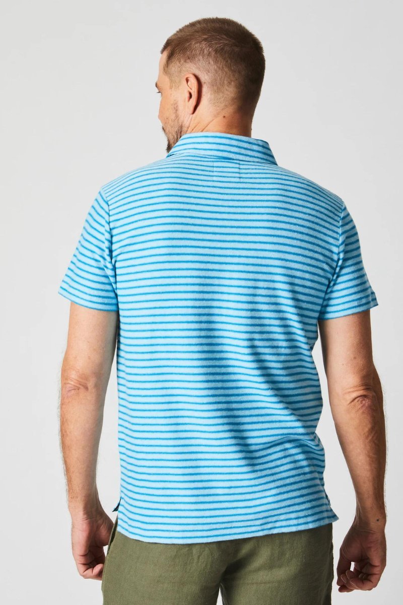 Stripe Hemp Cotton Polo - Billy Reid - Archery Close