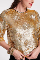 Taylor Sequin Top in Gold - Frances Valentine - Archery Close