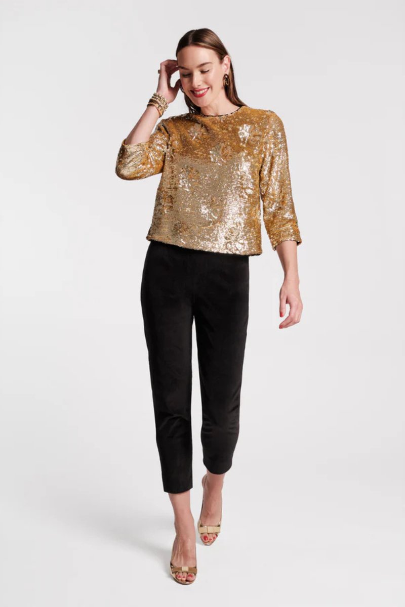 Taylor Sequin Top in Gold - Frances Valentine - Archery Close