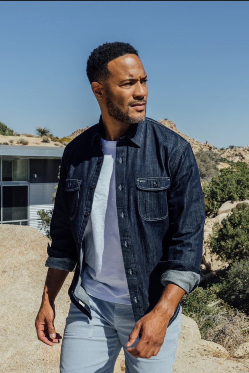 The Brace Shirt - Loose Weave Indigo - Hiroshi Kato - Archery Close