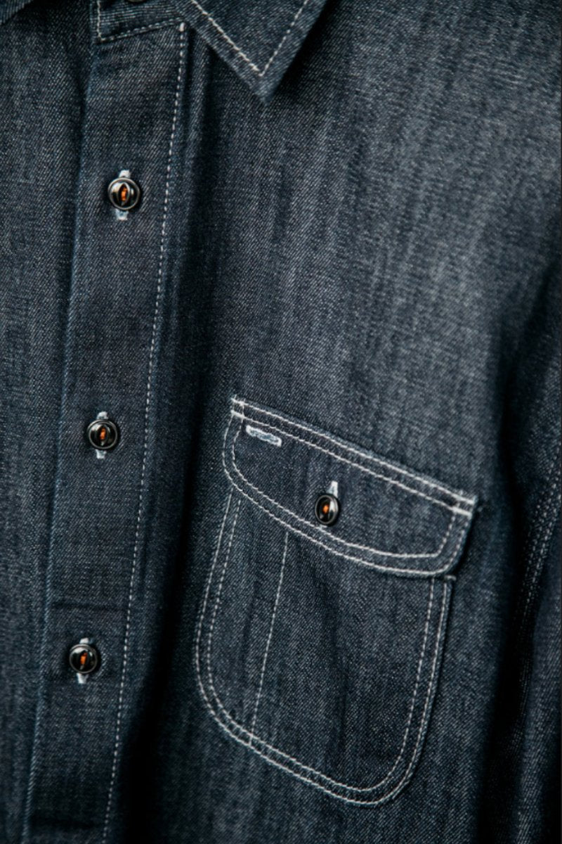 The Brace Shirt - Loose Weave Indigo - Hiroshi Kato - Archery Close