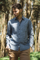 The Ripper Double Gauze Organic Cotton Shirt - Light Indigo - Hiroshi Kato - Archery Close