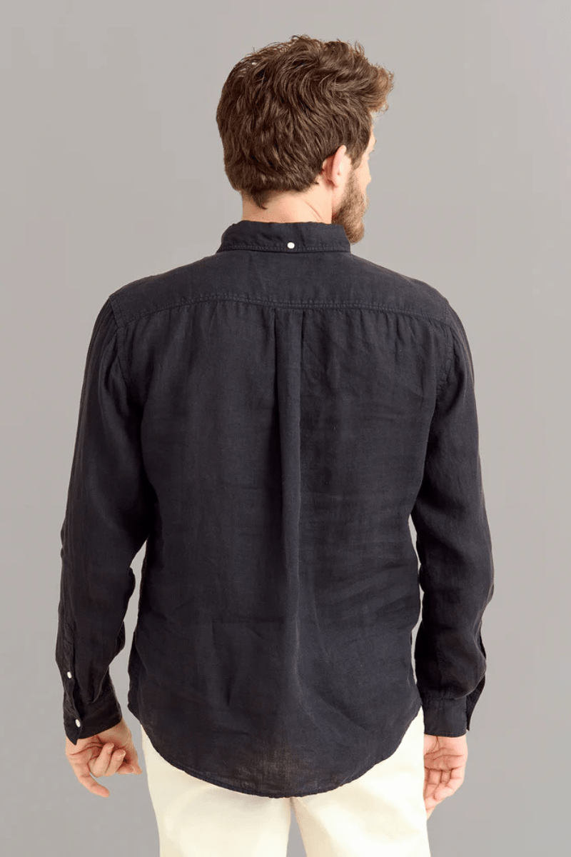 Tuscumbia Linen Shirt in Black - Billy Reid - Archery Close