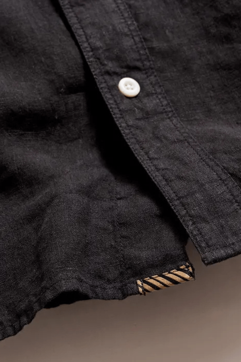 Tuscumbia Linen Shirt in Black - Billy Reid - Archery Close