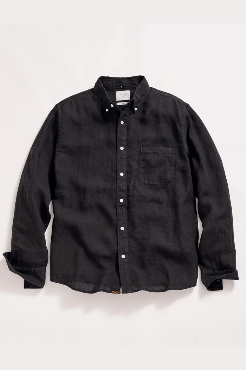 Tuscumbia Linen Shirt in Black - Billy Reid - Archery Close