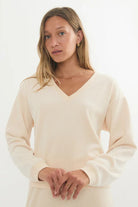 Velour Corduroy V Neck Sweatshirt - Marine Layer - Archery Close