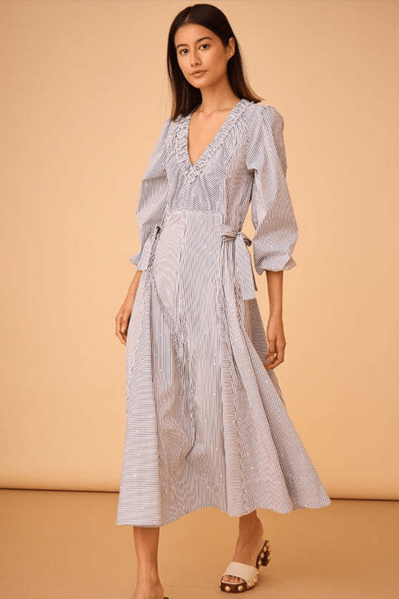 Vera Dress in Embellished Croquet Stripe - Hunter Bell - Archery Close