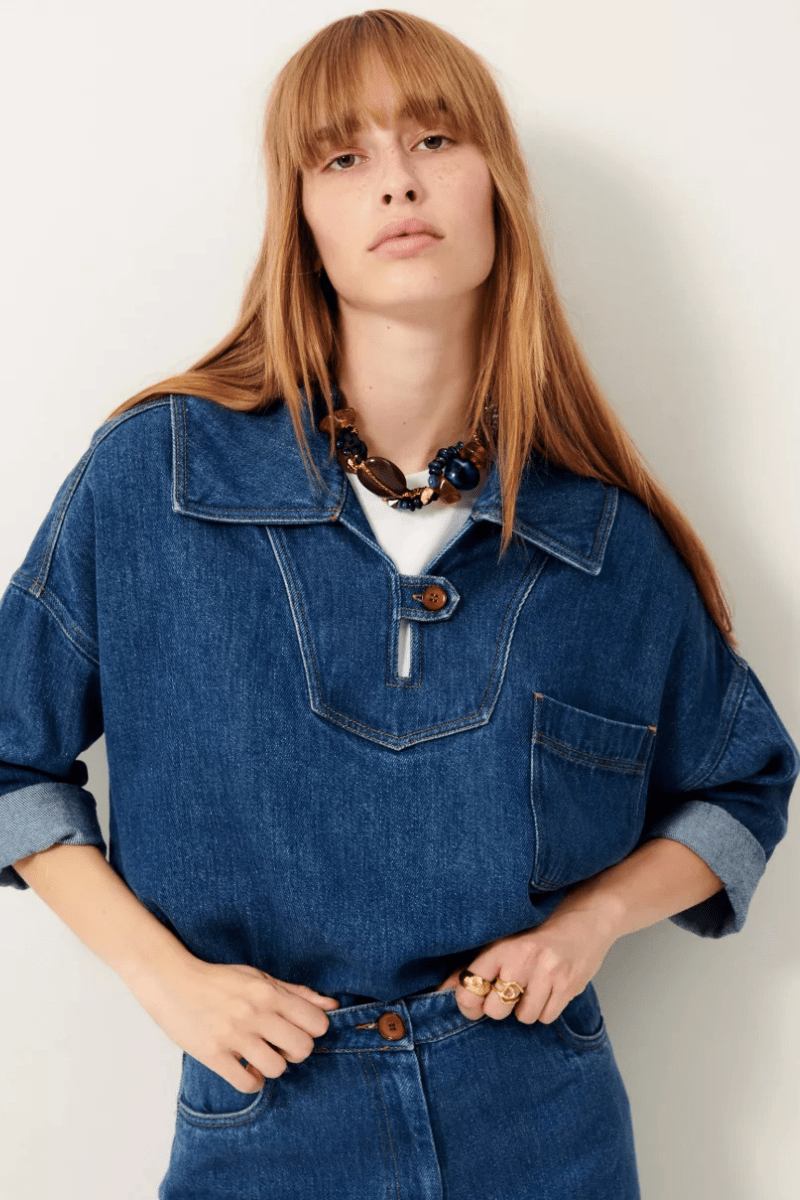 Verone Shirt in Denim Blue - Sessun - Archery Close