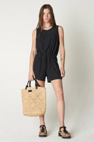 Black Dressy Shorts Jumpsuit - Cotelac - Archery Close