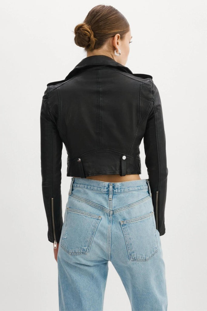 Ciara cropped leather biker jacket - Lamarque - Archery Close