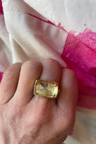 Citrine rectangular rose cut ring - Jamie Joseph - Archery Close