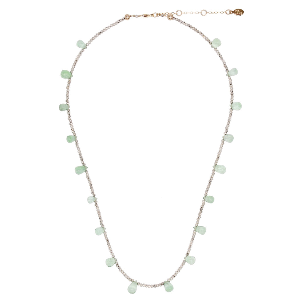 Dewdrop necklace in pyrite and flourite - 7 & Sun - Archery Close