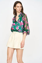 Karla blouse in pink poinsettia - Christy Lynn - Archery Close